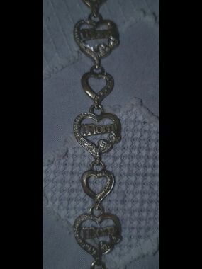 vintage premium art Jewel "Mom" Heart Link Bracelet